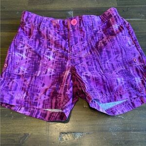 The North Face Girls Shorts Purple Hiking Athletic M 10/12 Pattern Printed